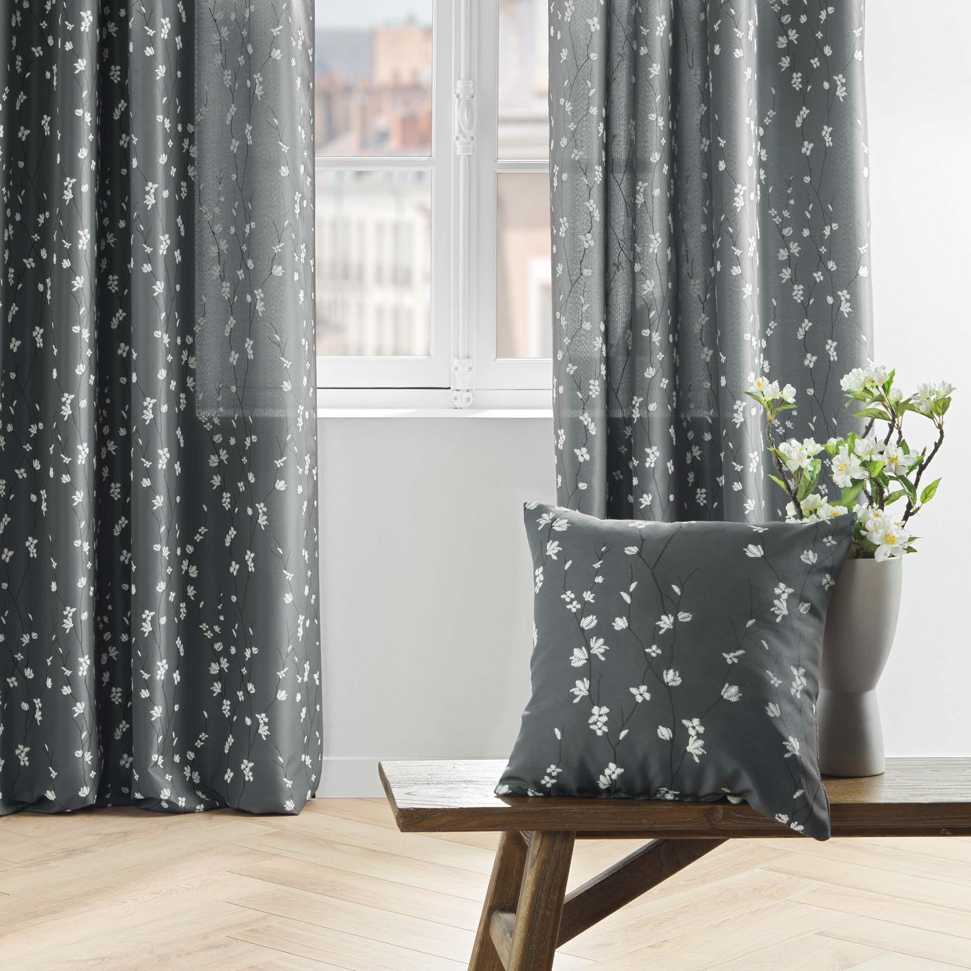 ZIERKISSEN Sakura 45/45 cm - Grau, Textil (45/45cm) - Douceur d´intérieur