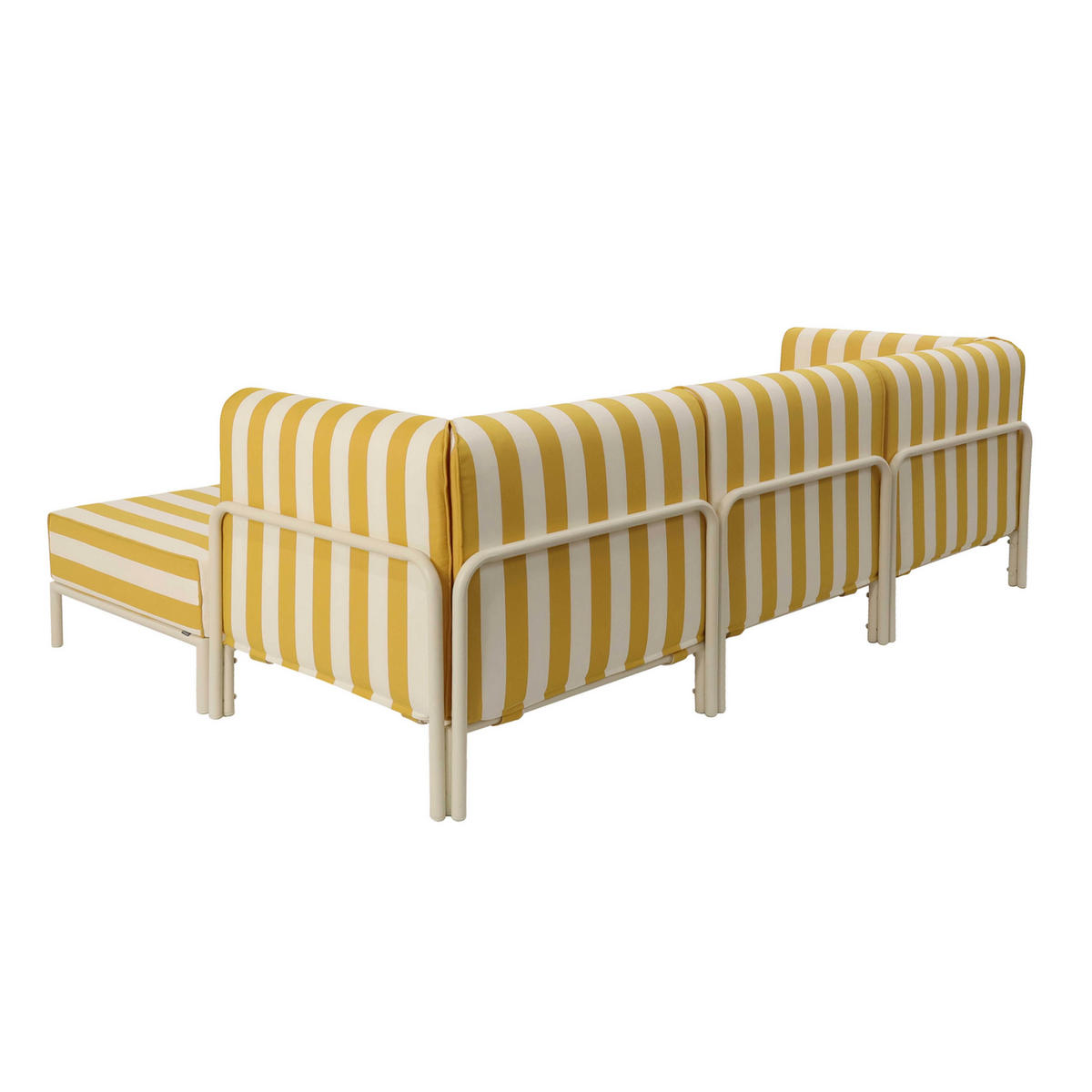 GARTENSOFA mit 4 Sitzplätzen, Gelb - Gelb, Textil - Oviala