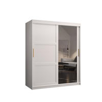SCHWEBETÜRENSCHRANK 200/150/62 2-türig - Goldfarben/Weiß, Holz/Kunststoff (150/200/62cm) - Abiks Möbel
