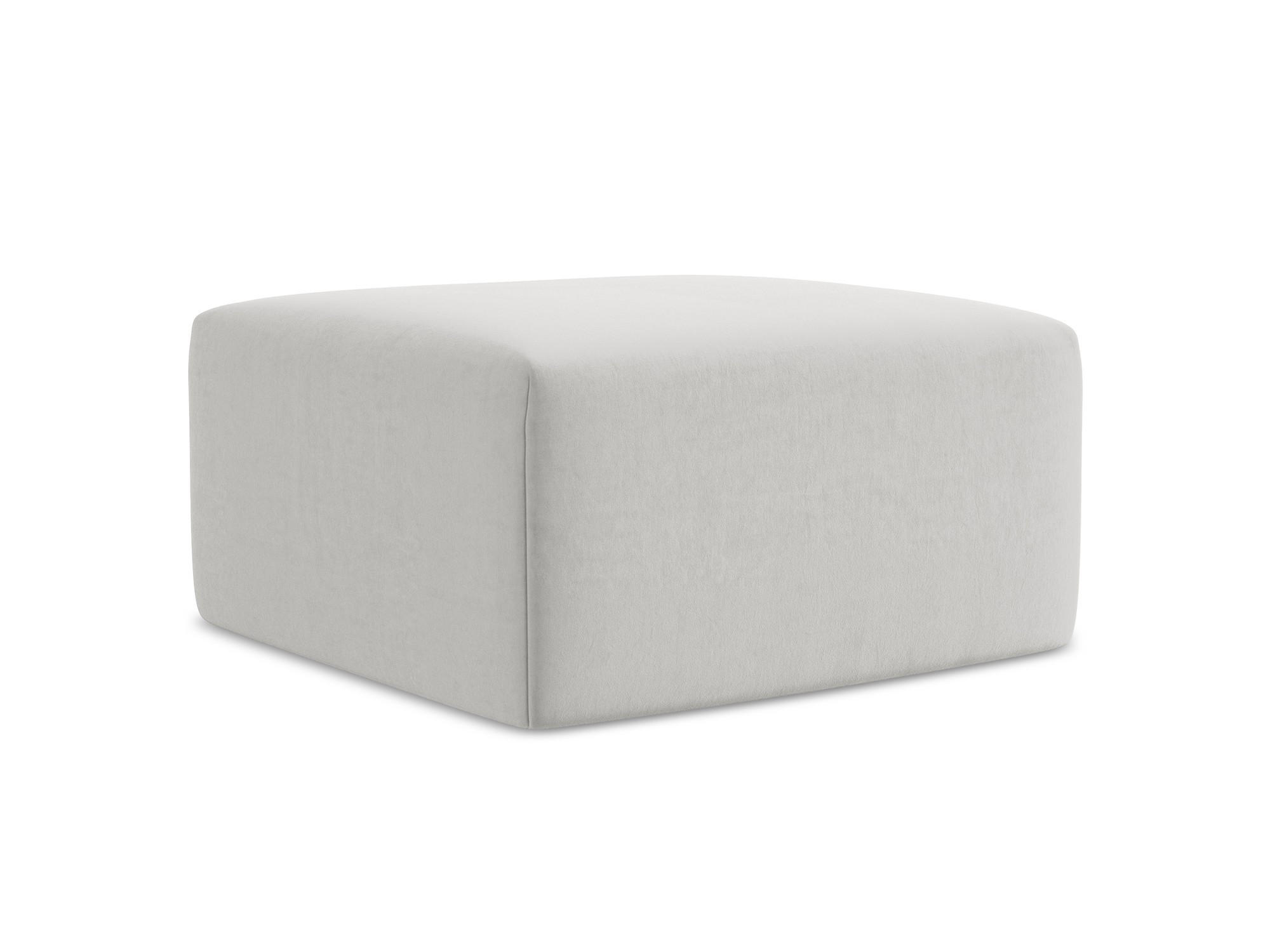 POUF Samt Stoff Grau - Silberfarben/Schwarz, Holzwerkstoff/Kunststoff (75/37/75cm) - Makamii