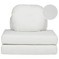 1-SITZER BODENSOFA Cord weiß mit Schlaffunktion Olden - Weiß, Textil (81/54/91cm) - Beliani
