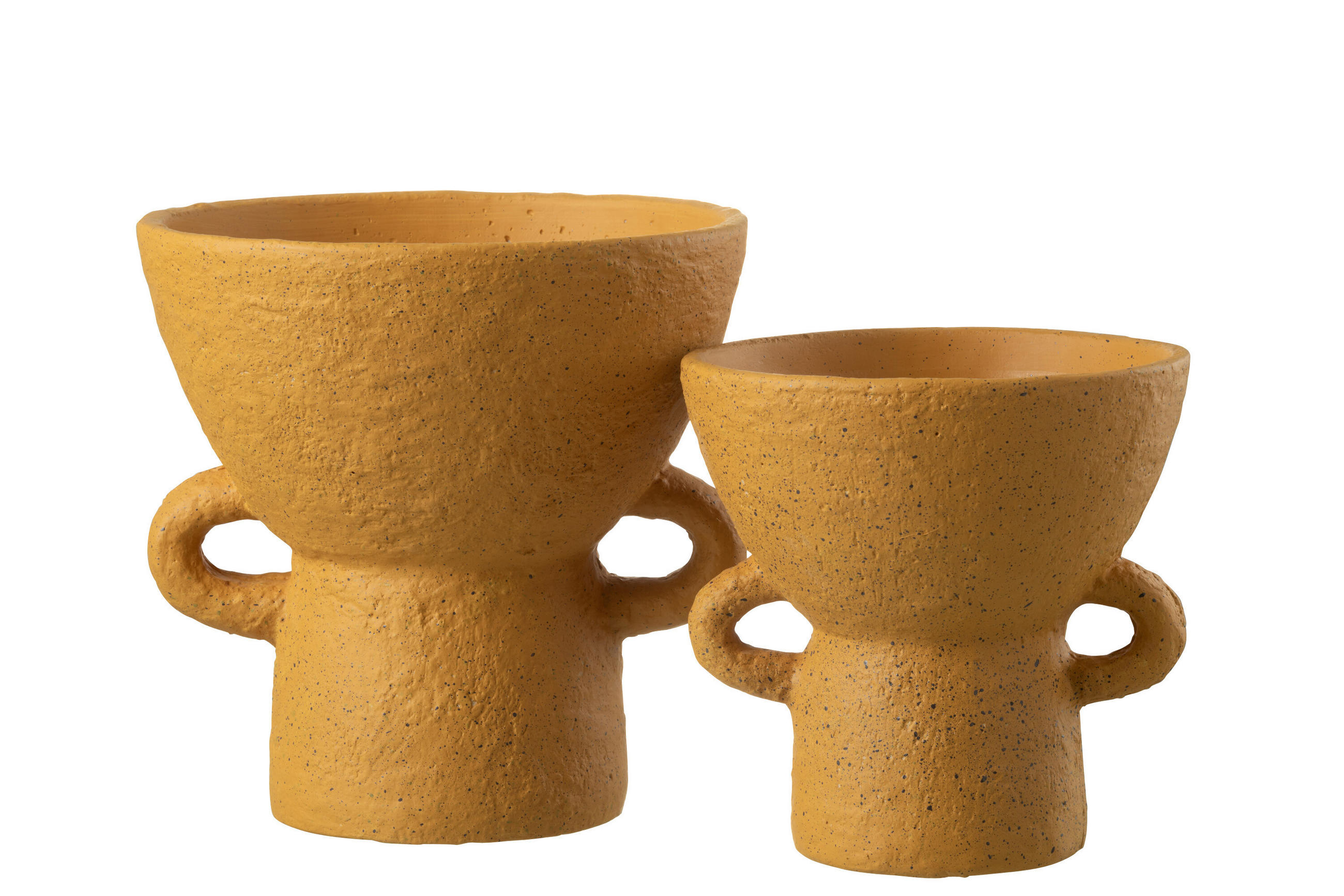 BLUMENTOPF ZENIA - Zement - Gelb - L - Ø 25 cm - Gelb, Stein (25/25.5cm) - J-Line