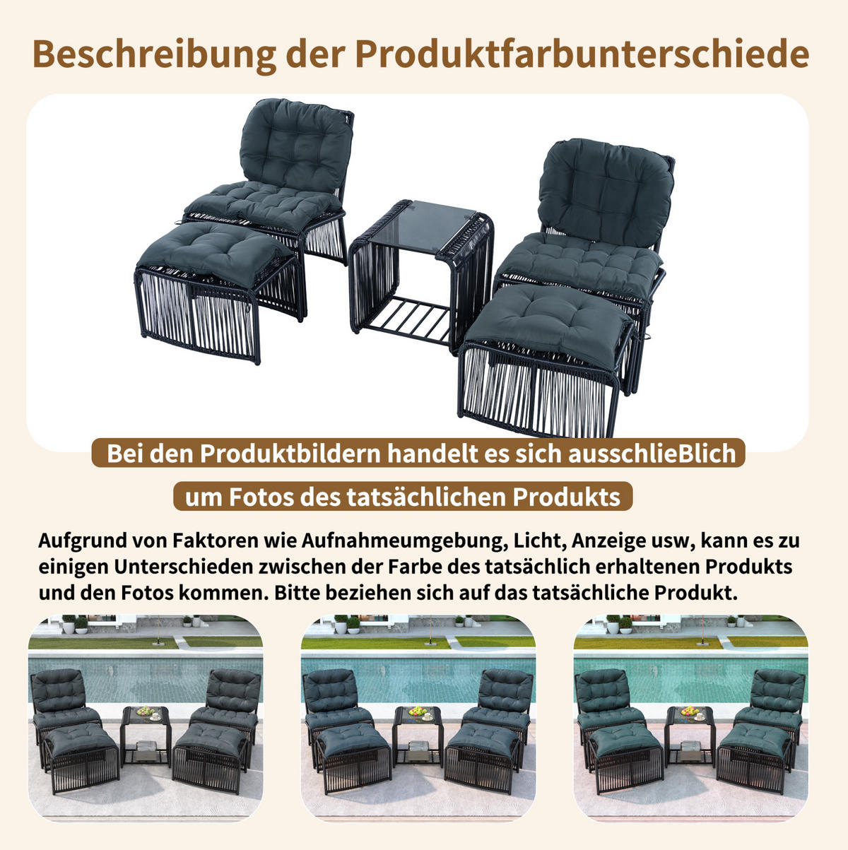 GARTENMÖBEL-SET mit Tisch 51/51/50,5 cm und 2 Stühlen, mit Kissen und Glasplatte, Schwarz/Grau - Schwarz, Metall - Redom