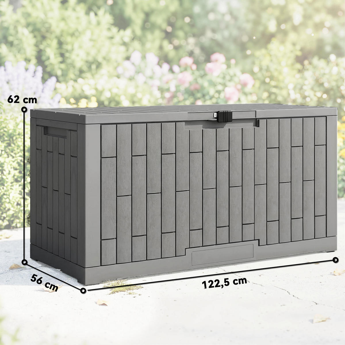 GARTENBOX Kunststoff Grau - Grau, Kunststoff (56/62/122.5cm) - Outsunny