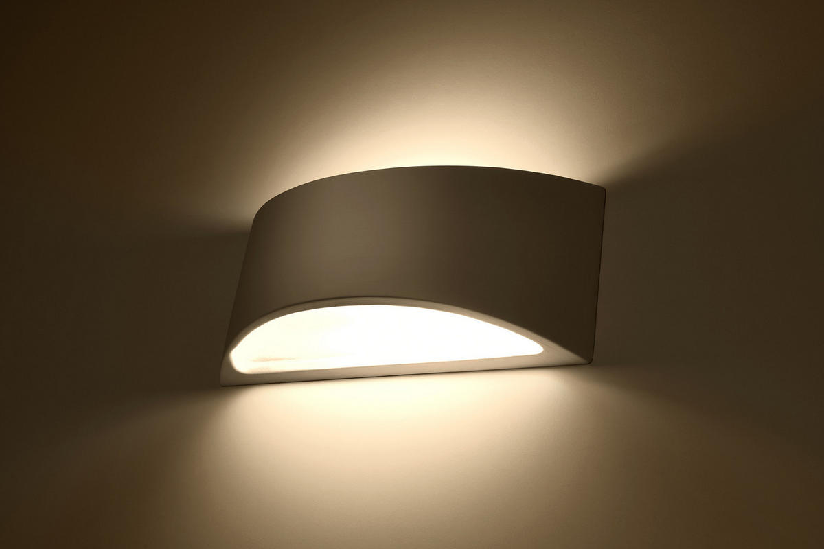 WANDELEUCHTE Keramik Weiß Glas - Weiß, Glas (31/11/15cm) - Sollux Lighting