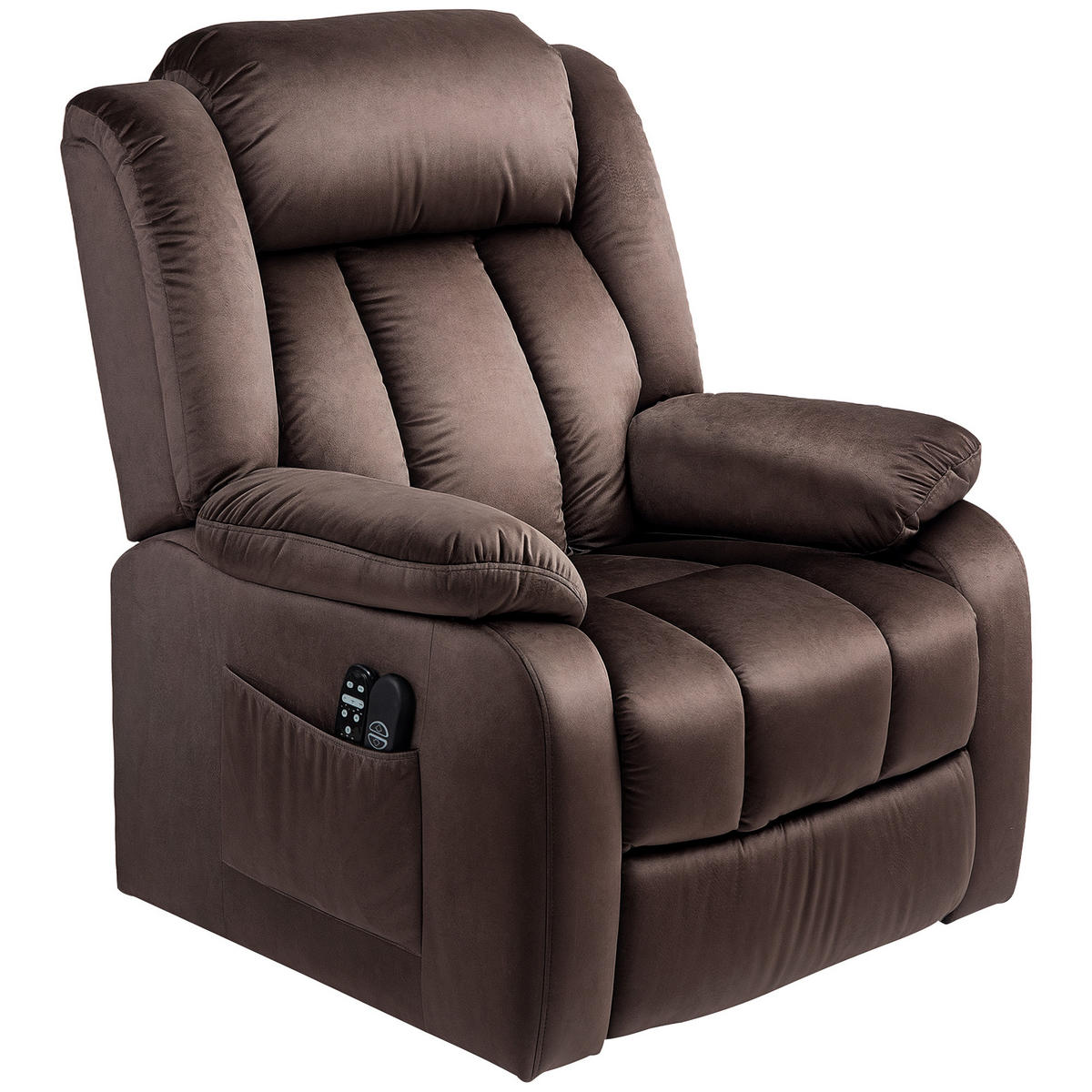 MASSAGESESSEL DE-06422 45° Lift, 150° neigbar, 8 Massagepunkte Braun - Braun, Metall (88/106/95cm) - ComfortXL