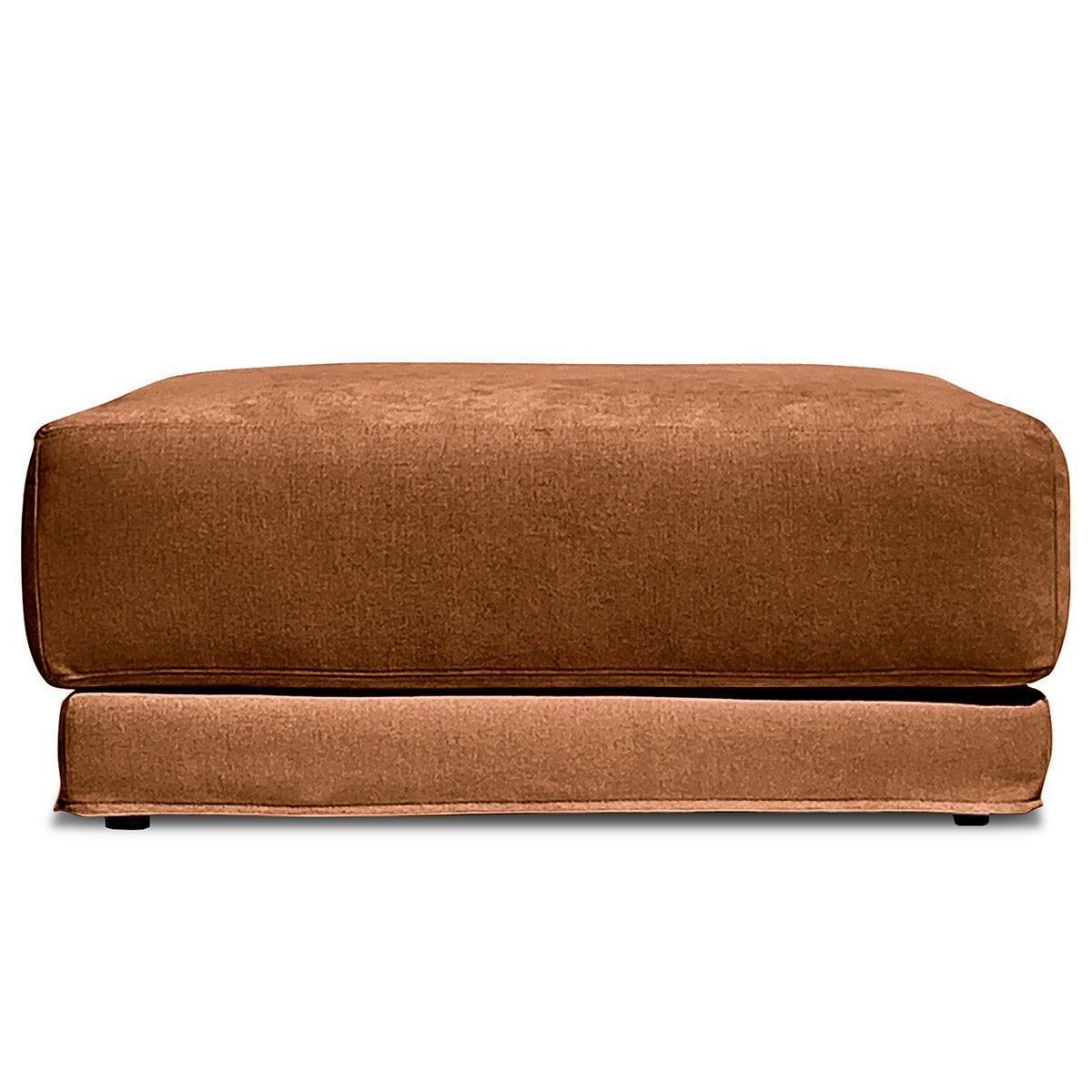 POLSTERHOCKER mit Wechselbezug - Webstoff - Schwarz/Kupferfarben, Holz/Kunststoff (92/45/92cm) - home24