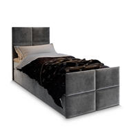 BOXBETT ARIEL 100 100x200 cm mit Matratze und Topper - Grau - Grau, Holz (100/200cm) - MASSENO