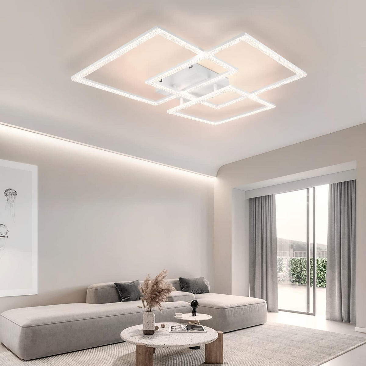 LED-DECKENLEUCHTE Brenntod 60.0/8.0/75.0 cm - Weiß, Metall (75/60/8cm) - ZMH