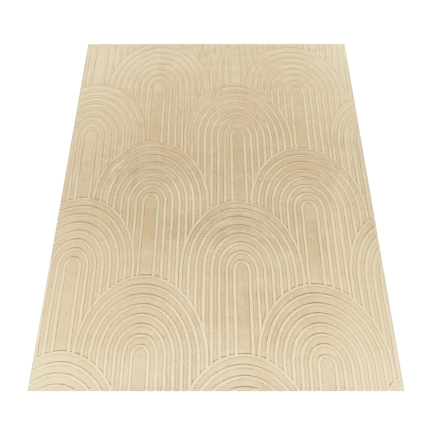 KURZFLORTEPPICH, mit Struktur, aus Polyester, Beige, 160 x 220 cm - Beige, Textil (220/160cm) - KADIMA DESIGN