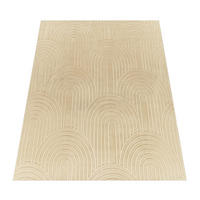 KURZFLORTEPPICH, mit Struktur, aus Polyester, Beige, 160 x 220 cm - Beige, Textil (220/160cm) - KADIMA DESIGN