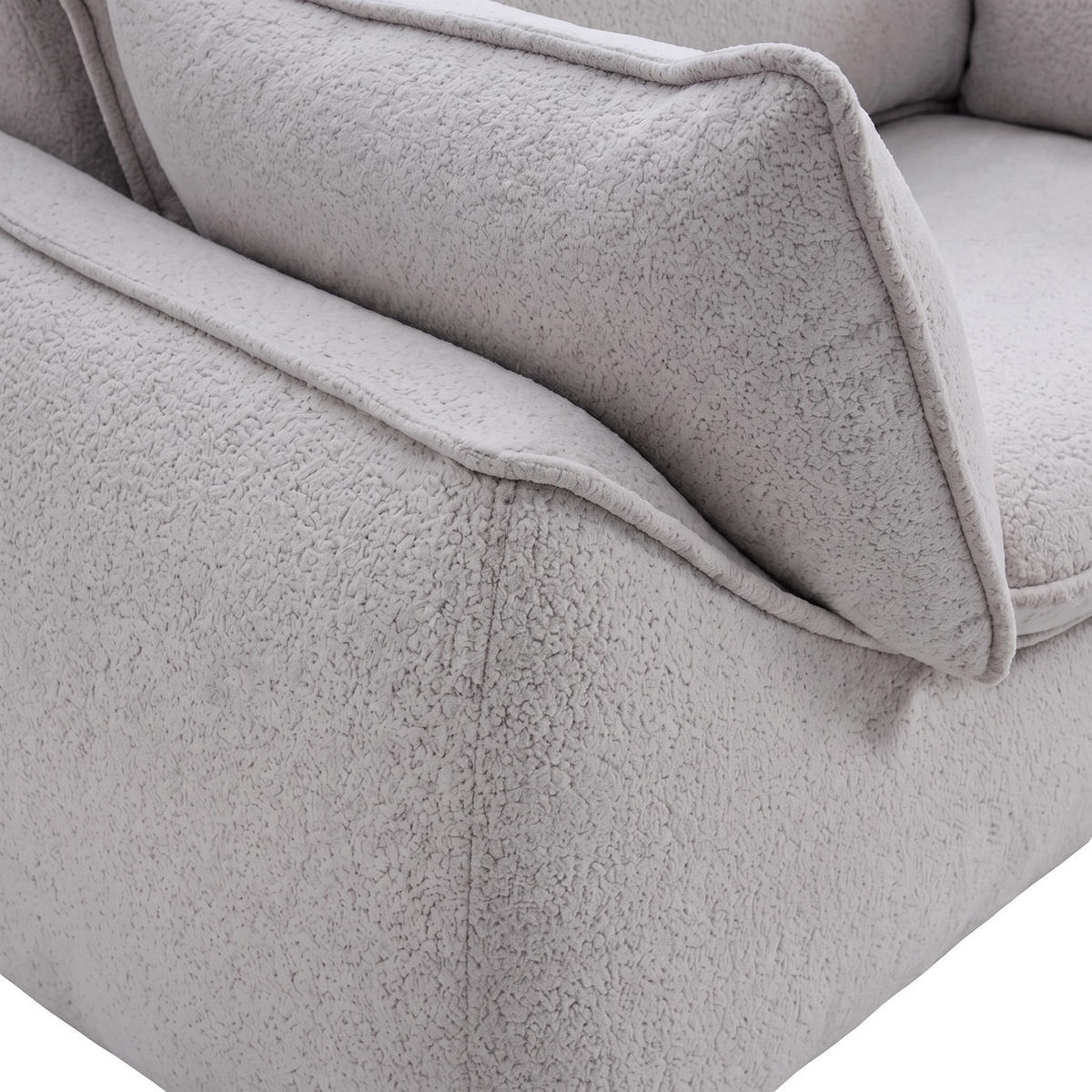 SESSEL MELANI Velours Grau - Chromfarben/Grau, Holz/Textil (140/90/85cm) - Muffo