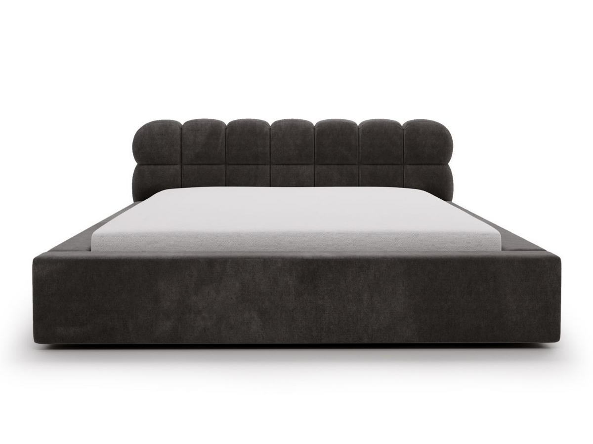 POLSTERBETT Plaza 160x200 Dunkelgrau - Dunkelgrau/Naturfarben, Holz/Kunststoff (160/200cm) - Graingold