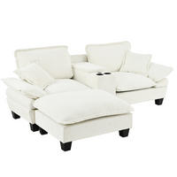 ECKSOFA 224/151/90 cm beige aus Chenille mit USB und Stauraum - Beige, Textil (151/224cm) - OKWISH