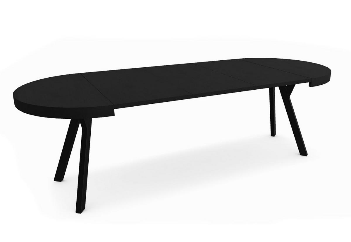 ESSTISCH Domingo Schwarz 100-250 / 100 / 76cm - Schwarz, Holz/Holzwerkstoff (100/100/76cm) - Feldmann-Wohnen