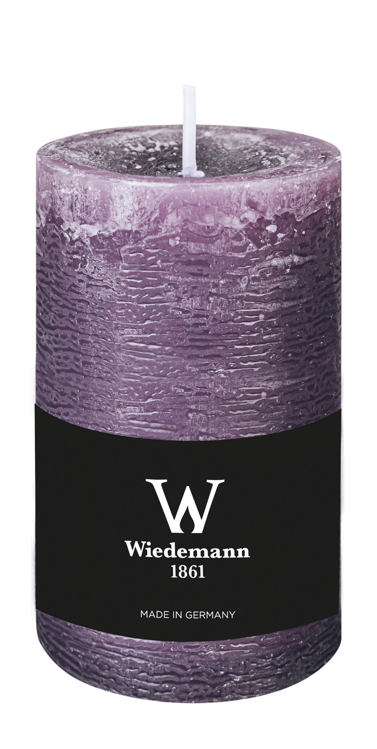 STUMPENKERZE Rustik Marble Style Mauve Lila 130 x Ø 68 mm, 1 Stück - Mauve, Paraffin (13cm) - Wiedemann Kerzen