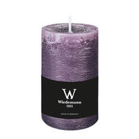 STUMPENKERZE Rustik Marble Style Mauve Lila 130 x Ø 68 mm, 1 Stück - Mauve, Paraffin (13cm) - Wiedemann Kerzen