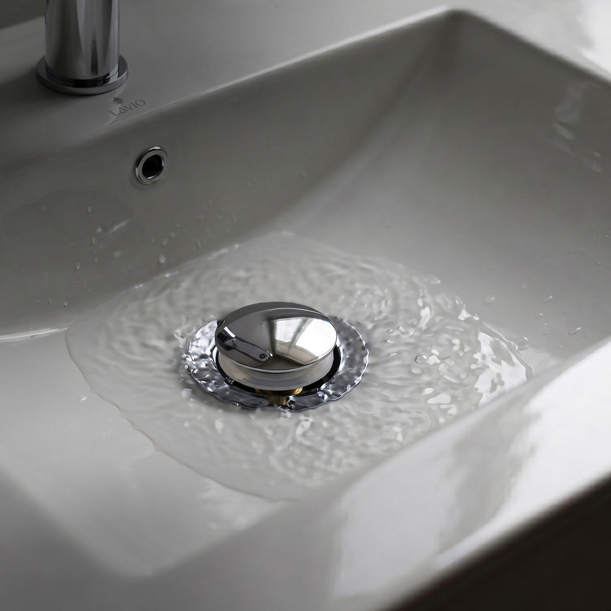 WASCHBECKEN-SIPHON mit Click-Clack-Ablauf Chrom - Schwarz, Kunststoff (6/7.5/39cm) - Akord