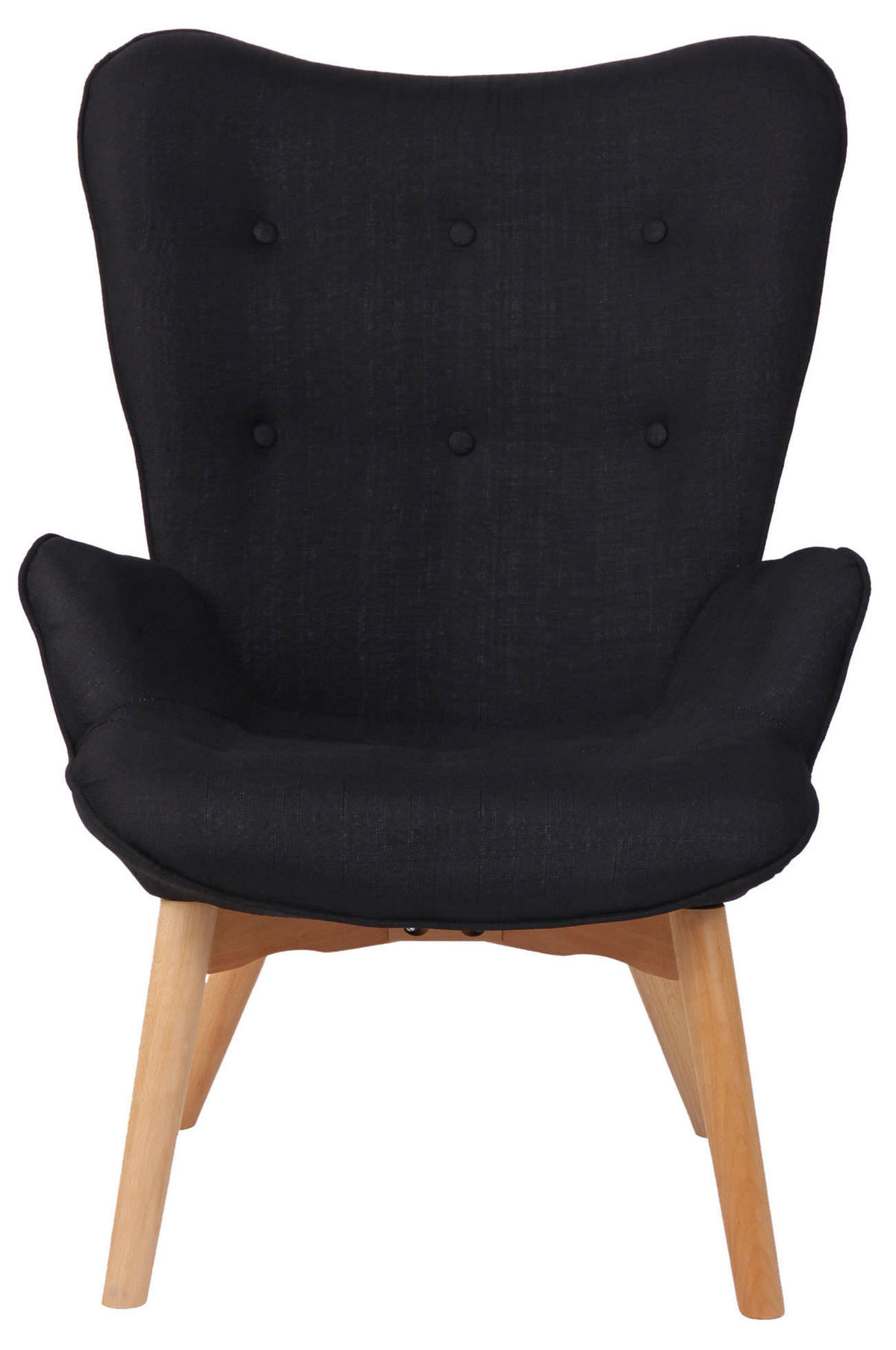 SESSEL Stoff schwarz - Schwarz, Holz/Textil (71/100/77cm) - CLP