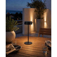 LED-TISCHLEUCHTE - dimmbar, kabellos, IP54, Metallgehäuse, für Innen- und Außenbereich, schwarz, höhenverstellbar - Schwarz, Metall (13.5/13.5/36cm) - Northpoint