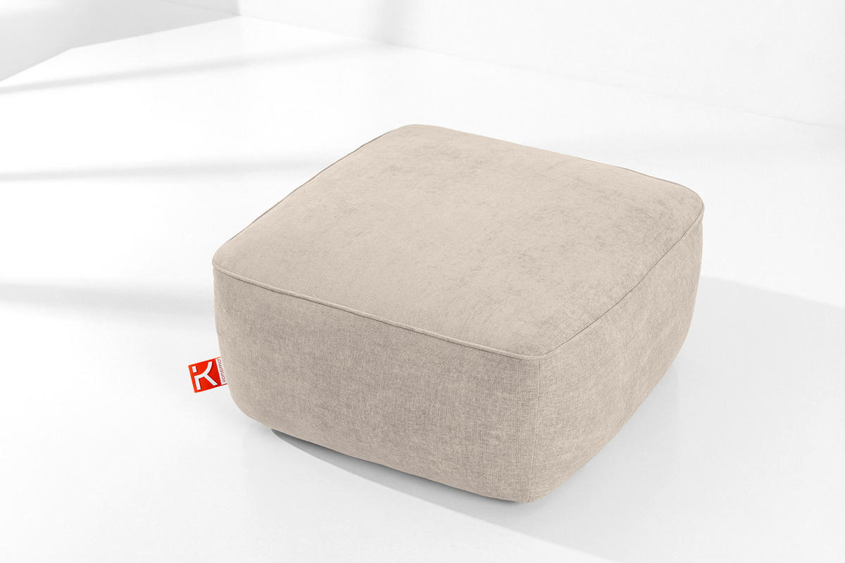 SITZHOCKER FUBBO, Cremig - Creme, Holz/Holzwerkstoff (80/44/80cm) - KONSIMO®