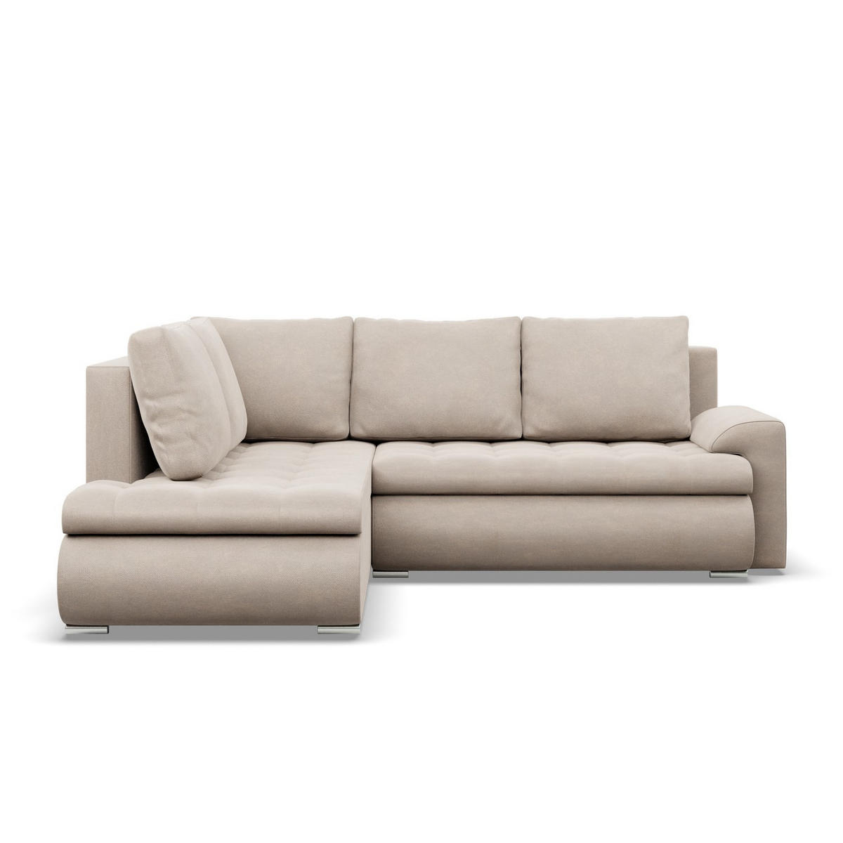 ECKSOFA LINKS MIT SCHLAFFUNKTION FORESTA, Beige - Beige, Textil (230/200cm) - Mebligo