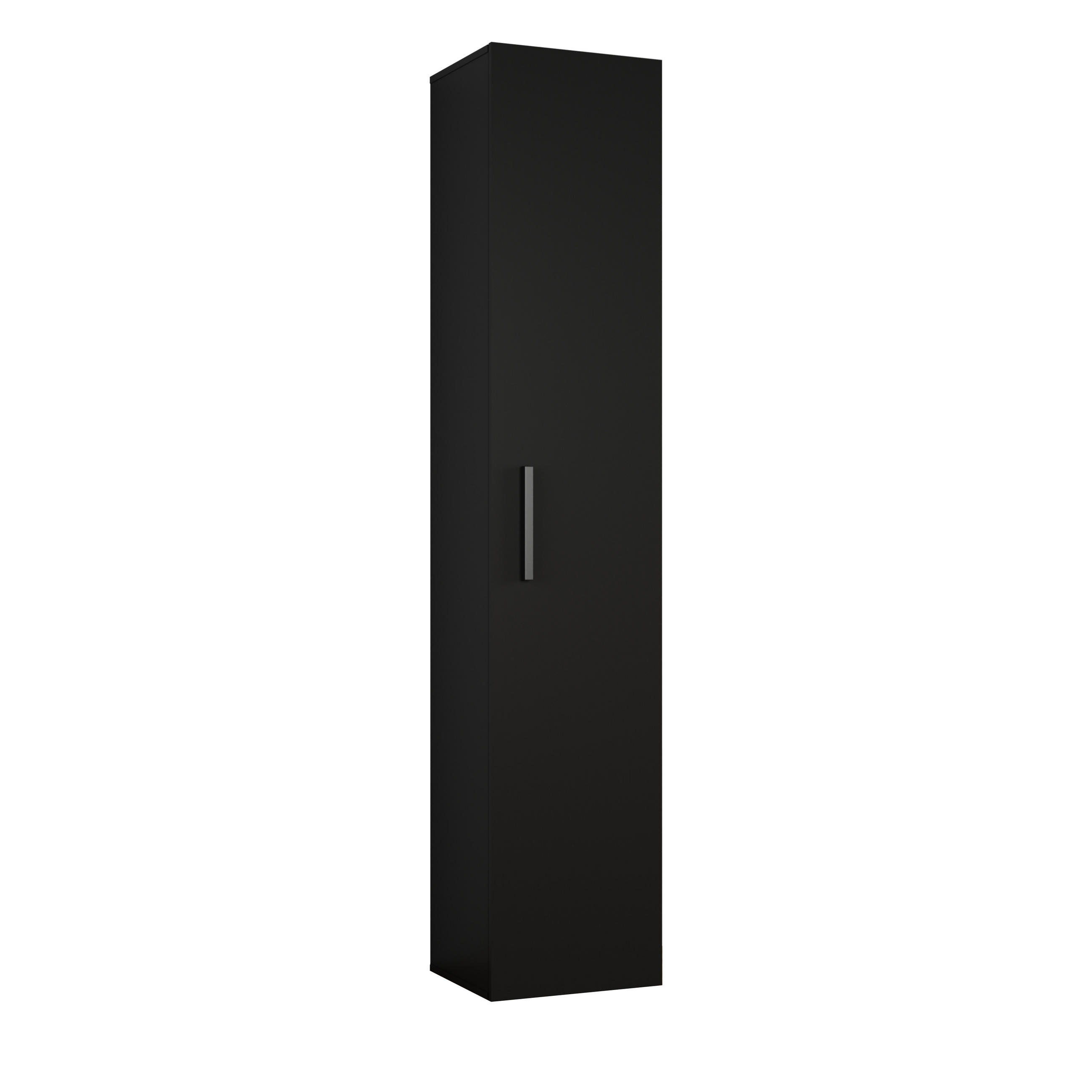 GARDEROBENSCHRANK Rosanno IVL Schwarz 40/204/40 cm – Modern - Schwarz, Holzwerkstoff/Kunststoff (40/204.1/40cm) - AX Living