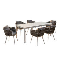 GARTEN-ESSGRUPPE LUSHA 7ER SET Grau Keramik, Kunststoff - Dunkelgrau, Keramik - KAWOLA