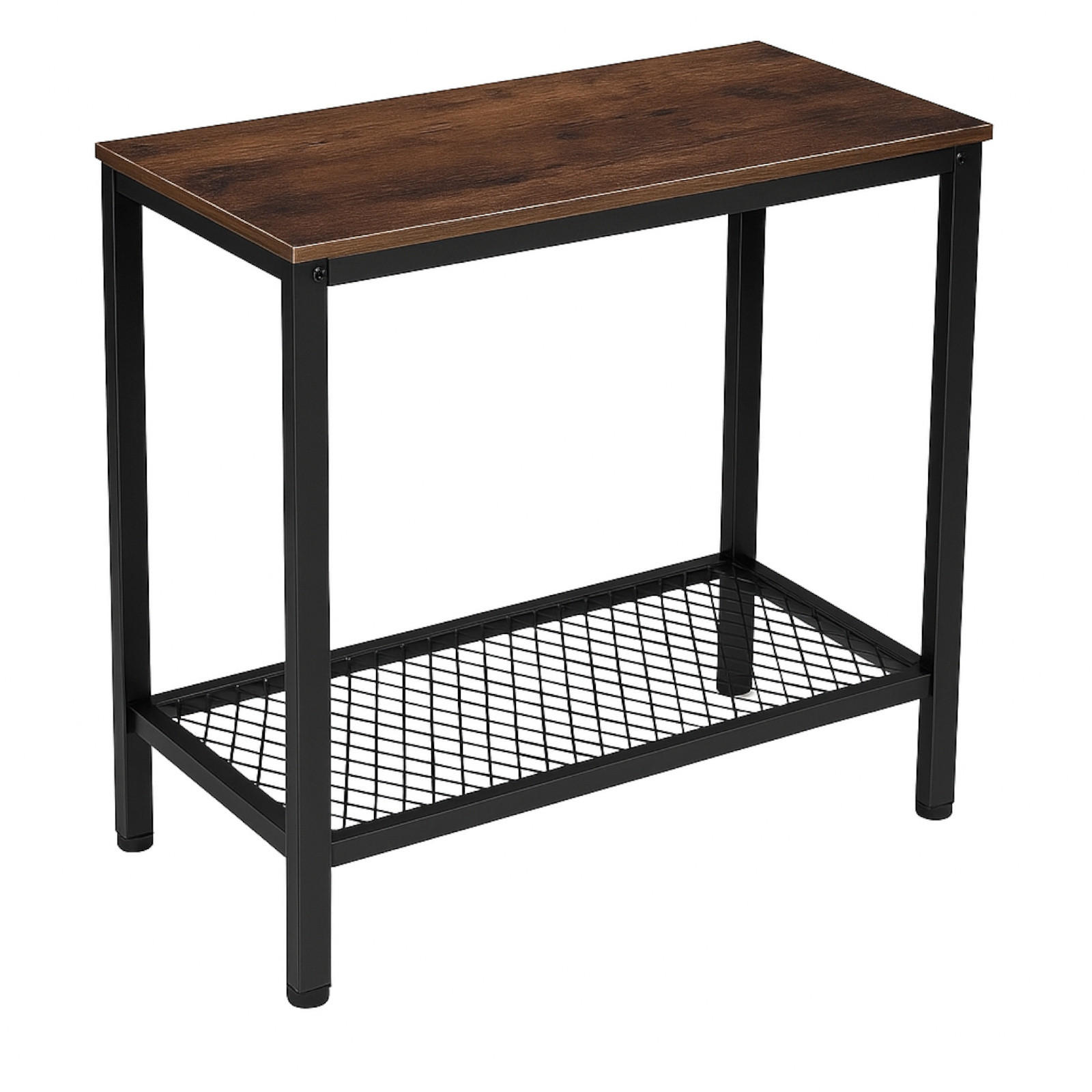 KONSOLENTISCH Metall Dunkelbraun mit Ablage 60×30×60 cm - Dunkelbraun, Holzwerkstoff/Metall (30/60/60cm) - Begryf