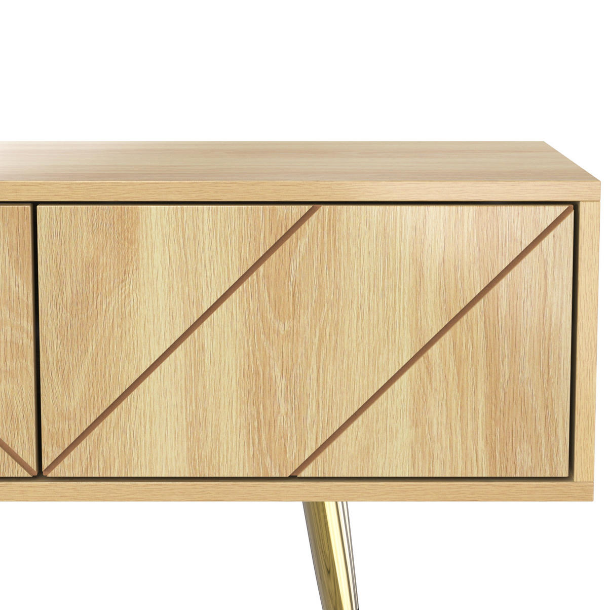 TV ormarić 160/36/42 cm boje drveta od MDF-a i iverice s 2 ladice i vratima s reljefnim uzorkom - smeđa, drvni materijal (160/42/36cm) - OKWISH