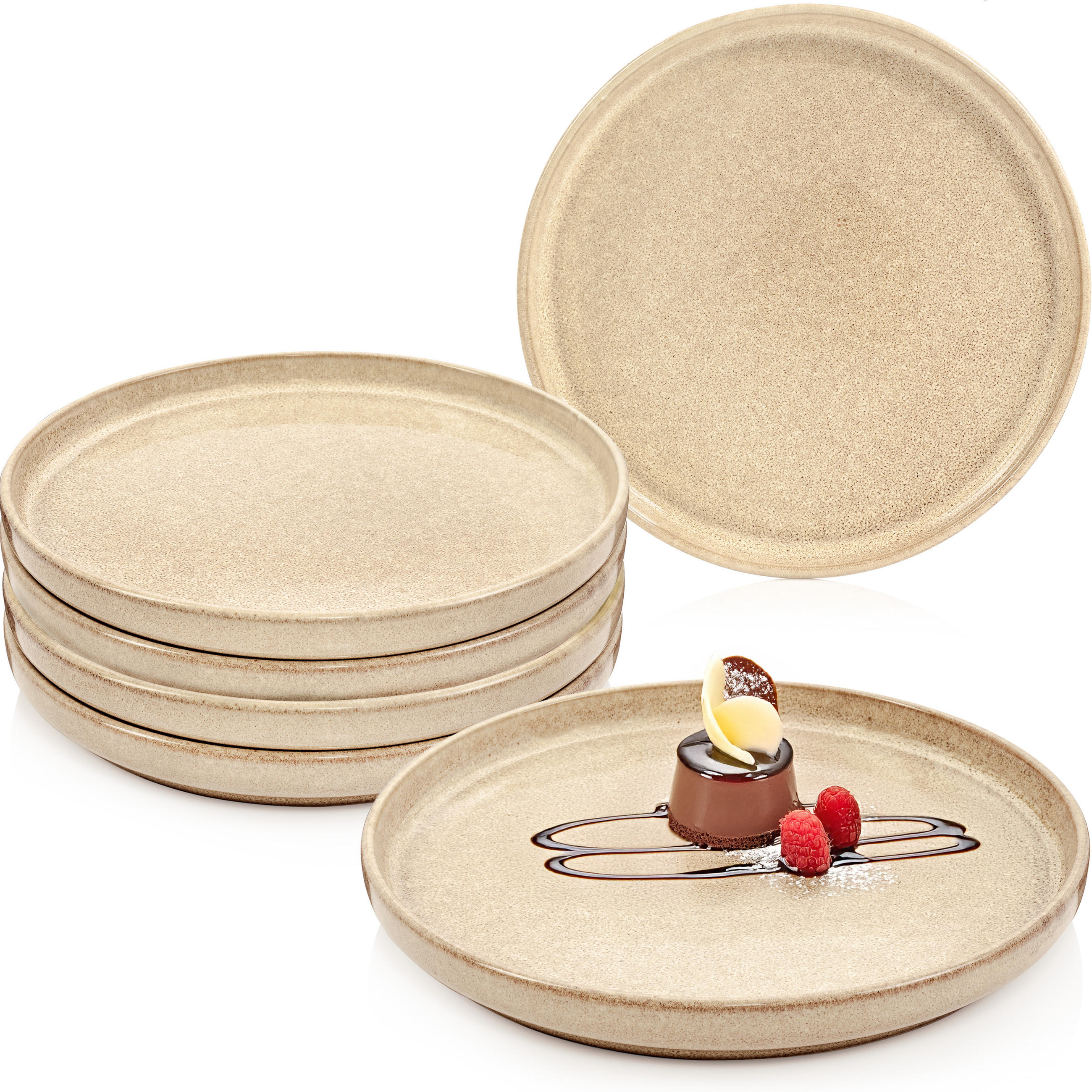 DESSERTTELLER SET KAIRO MOCHA - 6 teilig aus Steingut - Beige, Keramik (27.5cm) - Sänger