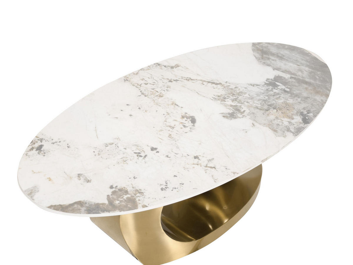 COUCHTISCH MODIG Weiß 130x70x42 cm - Weiß, Stein (70/130/42cm) - FURNLUX