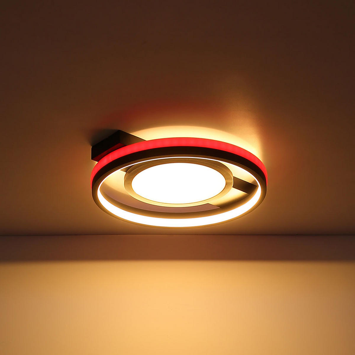 LED DECKENLEUCHTE Schwarz Metall - Schwarz, Metall (43/40/6.8cm) - Globo Lighting