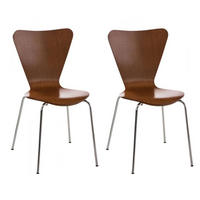 BESUCHERSTUHL 2er Set Holz braun - Braun, Holz/Metall (45/85/49cm) - CLP