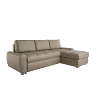 ECKSCHLAFSOFA Lunar Schlafsofa mit Bettkasten, Cappuccino - Cappuccino, Holz (237/166cm) - Panda Möbel