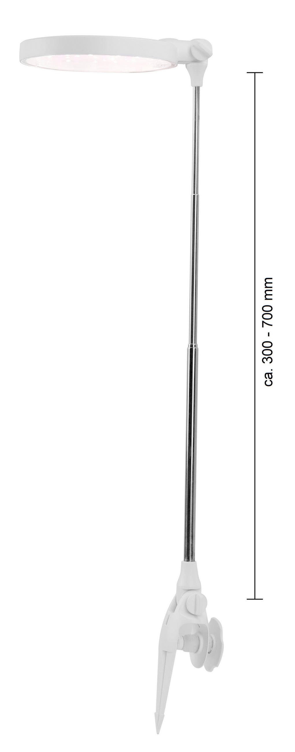 LED-PFLANZENLEUCHTE - dimmbar mit Timerfunktion und Klipphalterung für Töpfe, USB-betrieben - Weiß, Kunststoff (10/79.3/10cm) - Northpoint
