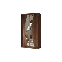 SCHWEBETÜRENSCHRANK VOCE 120/216/61 cm Modern Kleiderschrank 2-türig mit Spiegel Nussbaumfarben - Nussbaumfarben, Holzwerkstoff (120/216/61cm) - MASSENO