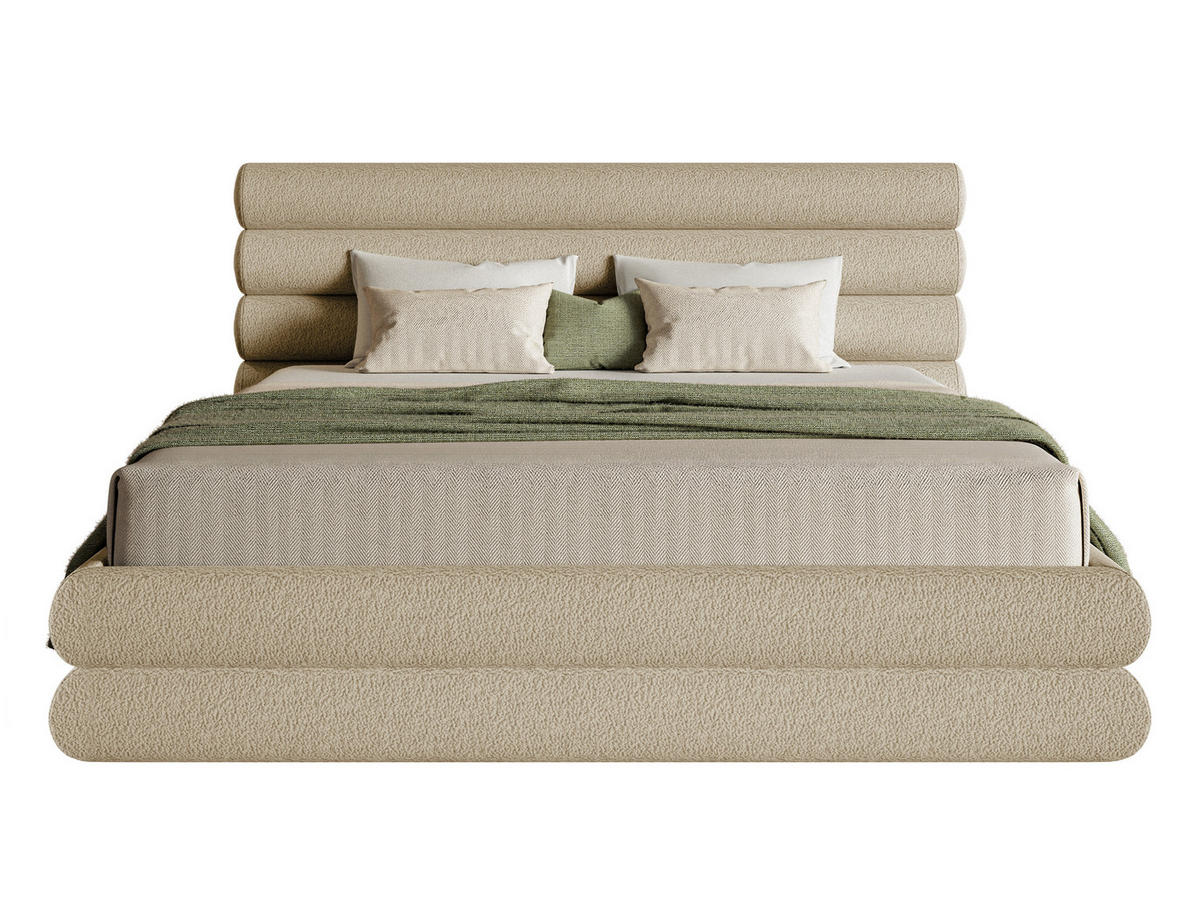 POLSTERBETT Buffalino Hellbeige Boucle 140/200 cm - Beige, Kunststoff/Textil (140/200cm) - Selsey