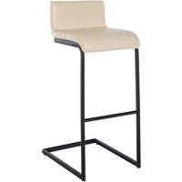 BARHOCKER New Orleans Kunstleder B creme - Schwarz/Naturfarben, Kunststoff/Metall (40/96/50cm) - TPFLiving