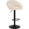 BARHOCKER mit Rückenlehne, Samt, Beige - Beige/Schwarz, Textil/Metall (53/83/45cm) - Woltu