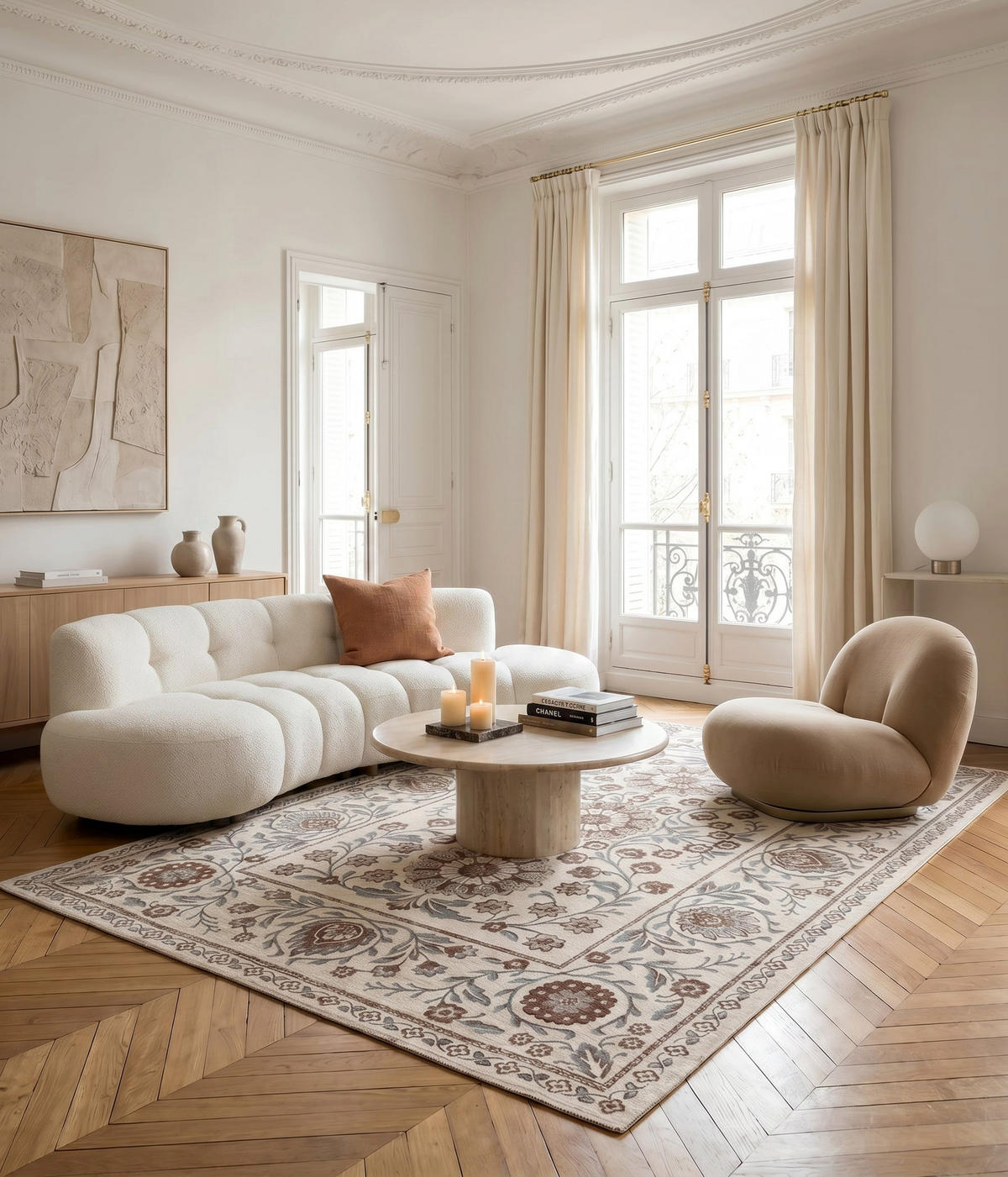TEPPICH aus recycelten Fasern im Designstil beige - Beige, Textil (120/170cm) - AFK Living