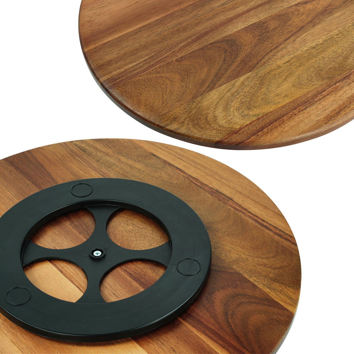 OTOČNÝ tác - hnědá, dřevo/plast (40.6/2/40.6cm) - Relaxdays