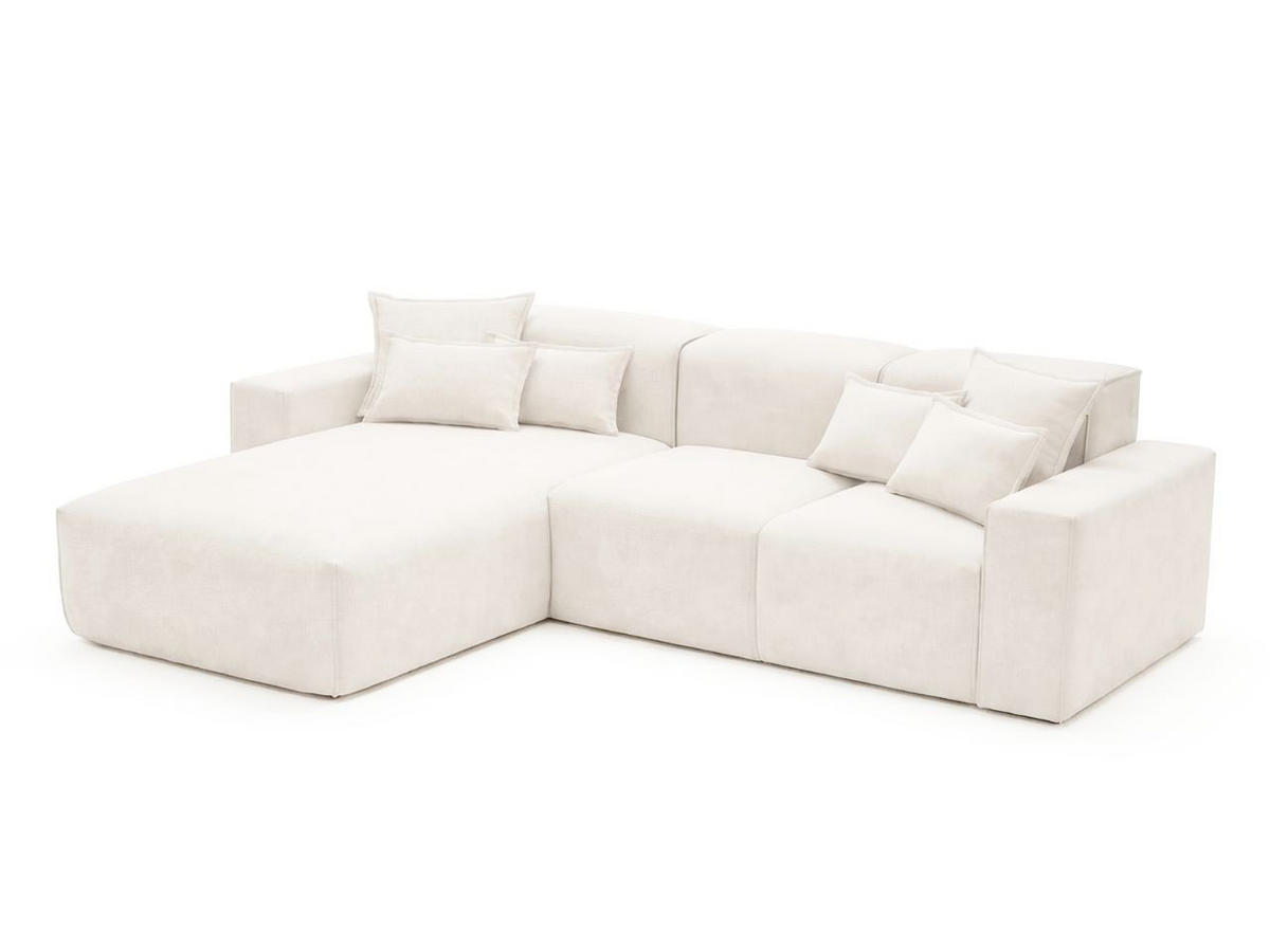 ECKSOFA Leni Creme Links - Creme, Holz/Textil (265/180cm) - Graingold