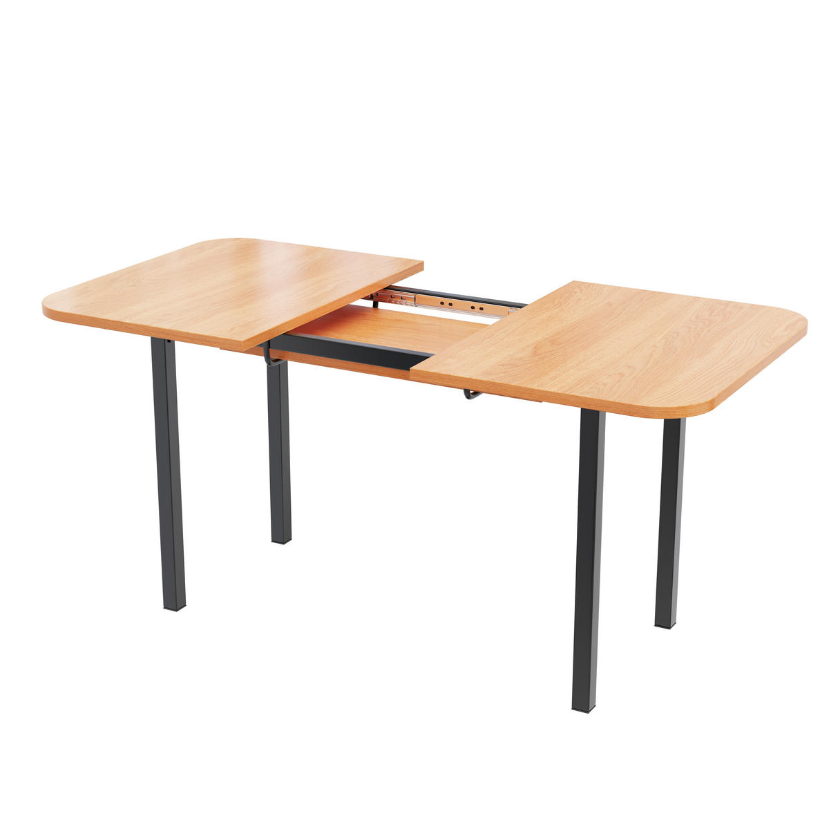 ESSTISCH Holzeffekt 120-160/80/75 cm - Braun, Holzwerkstoff/Metall (160/80/75cm) - Urban Meuble