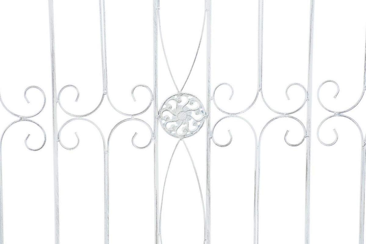 GARTENZAUN Metall antik weiß - Weiß/Grau, Metall (124/116cm) - CLP