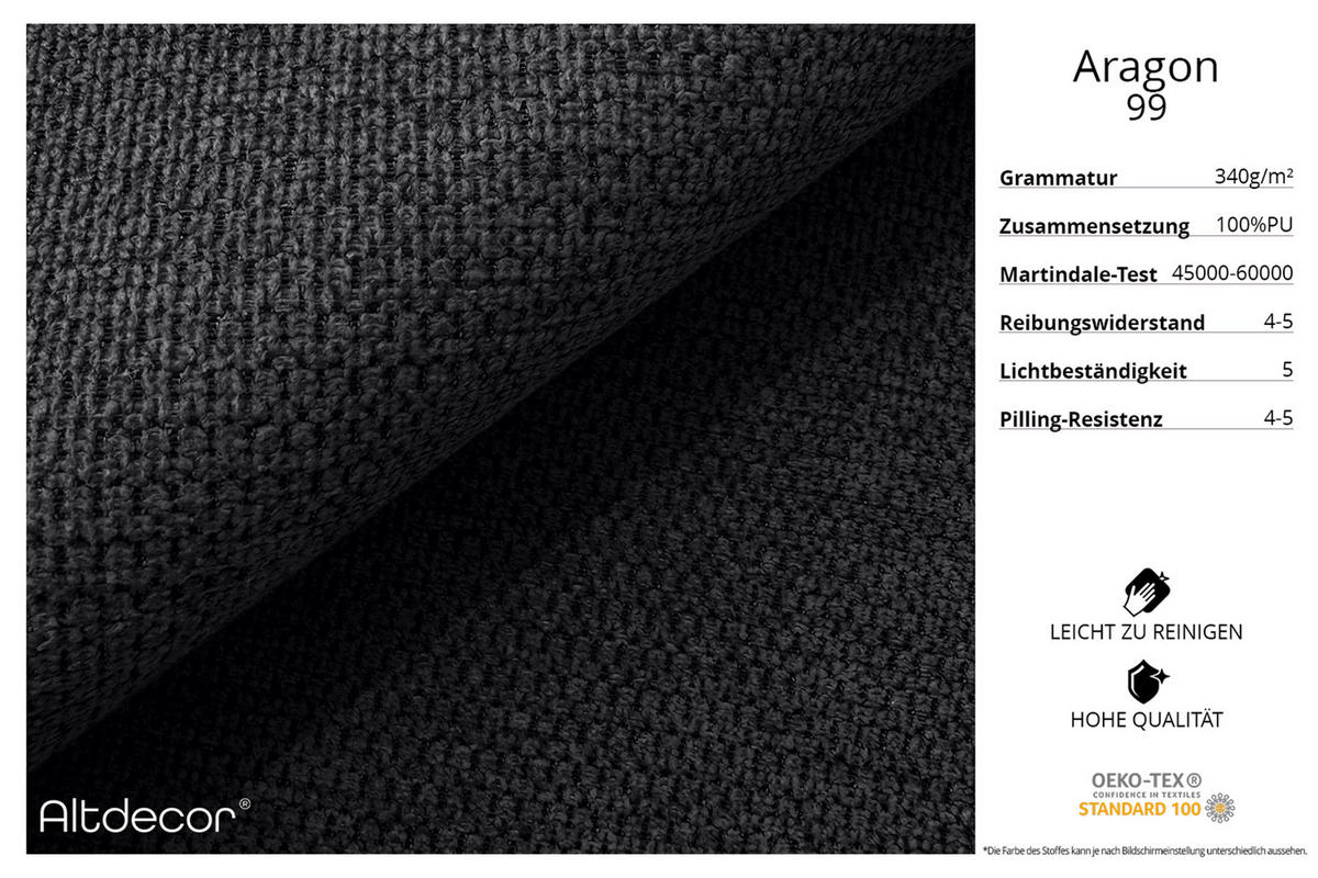 WOHNLANDSCHAFT mit Schlaffunktion ESKAR-U2-464x176x84cm Schwarz - Schwarz, Holzwerkstoff/Kunststoff (176/72/464cm) - ALTDECOR