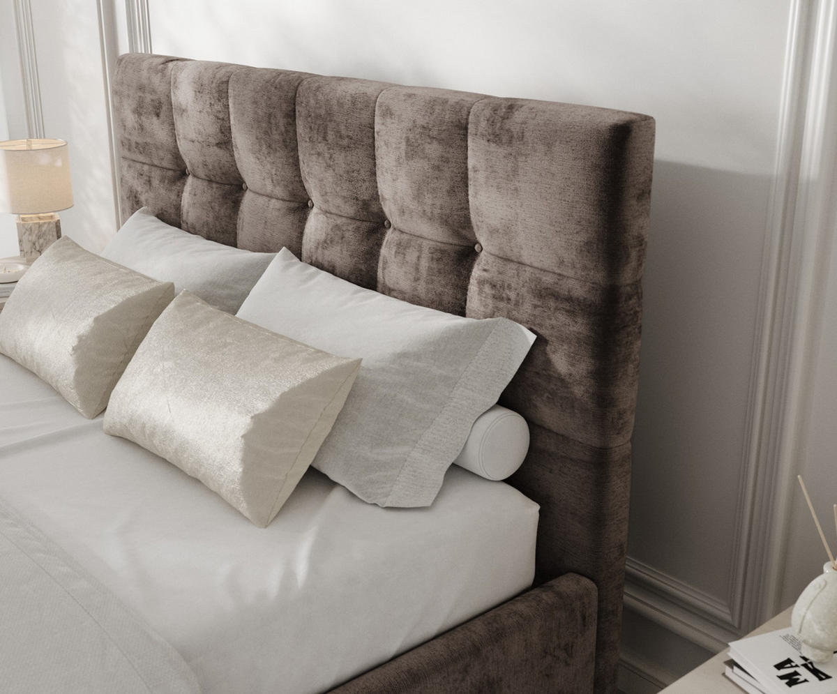 POLSTERBETT Cora 160/200 cm Braun im Lotta Stoff - Naturfarben/Braun, Holz/Holzwerkstoff (160/200cm) - AltaBeds