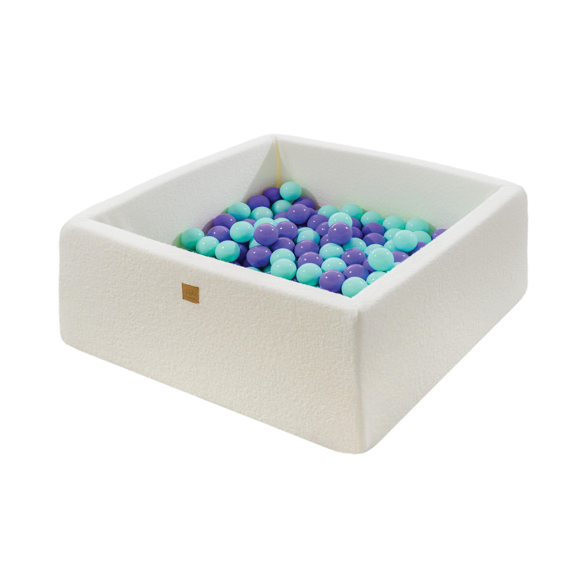 BÄLLEBAD für Kinder, Boucle, Weiß - Violett/Perlmutt, Textil (90/90/40cm) - MeowBaby
