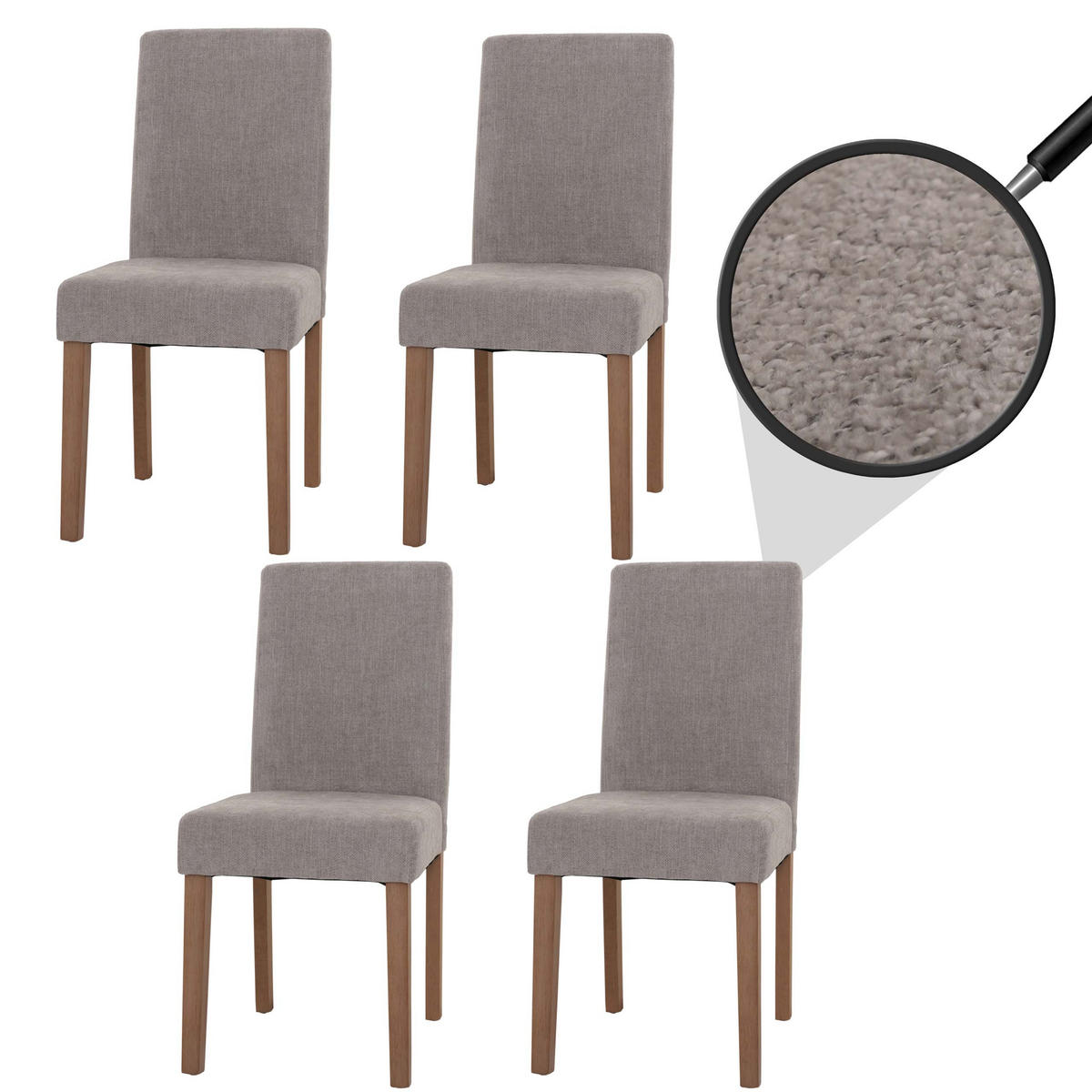 JEDILNIŠKA STOLJA Svetlo siva, komplet 4 kosov - svetlo siva, tekstil (42/90/50cm) - MCW