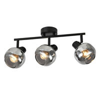 STRAHLER Cottbus 3-flammig 38.5/11/19.5 cm - Schwarz, Metall (38.5/11/19.5cm) - Nettlife
